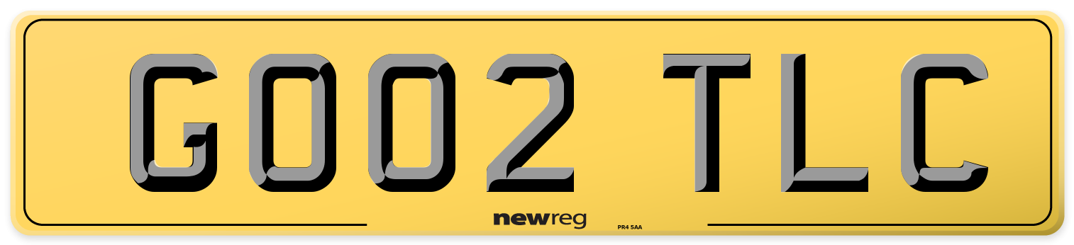 GO02 TLC Rear Number Plate