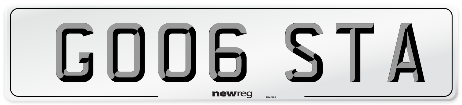 GO06 STA Front Number Plate
