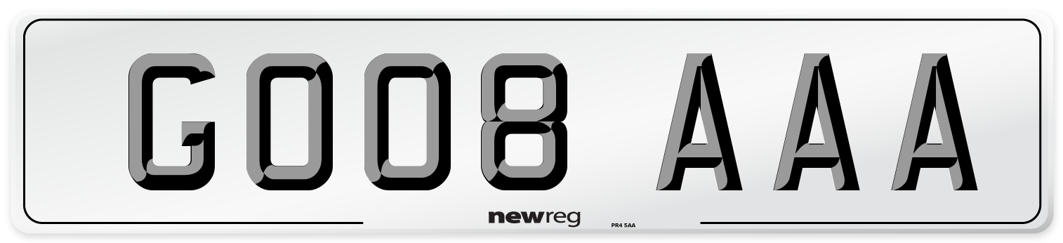 GO08 AAA Front Number Plate