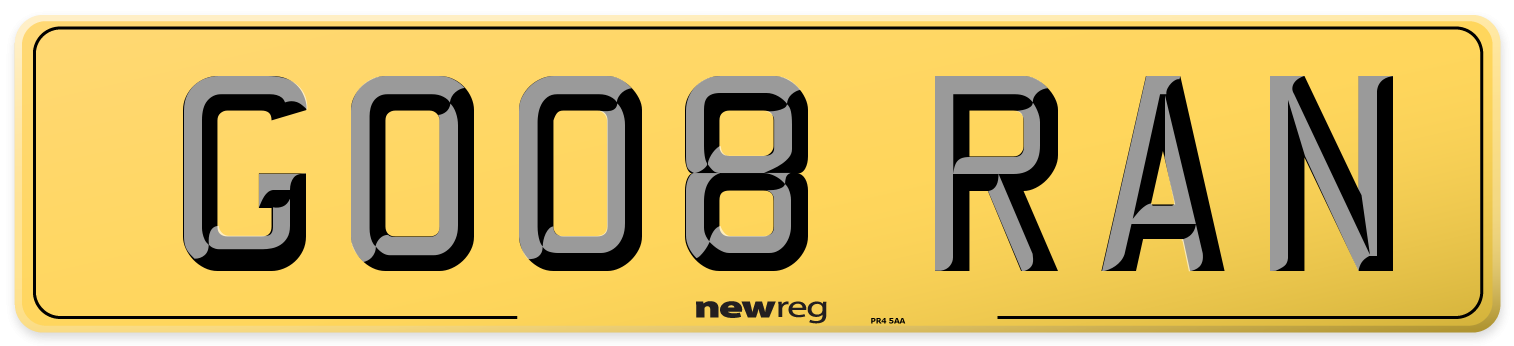 GO08 RAN Rear Number Plate