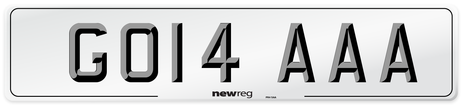 GO14 AAA Front Number Plate