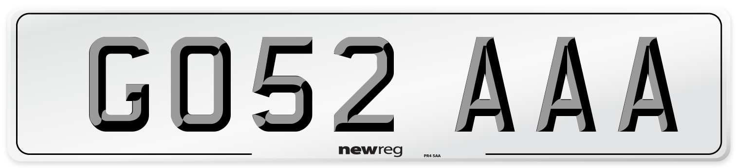 GO52 AAA Front Number Plate