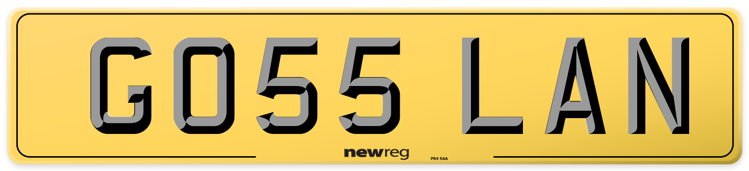 GO55 LAN Rear Number Plate
