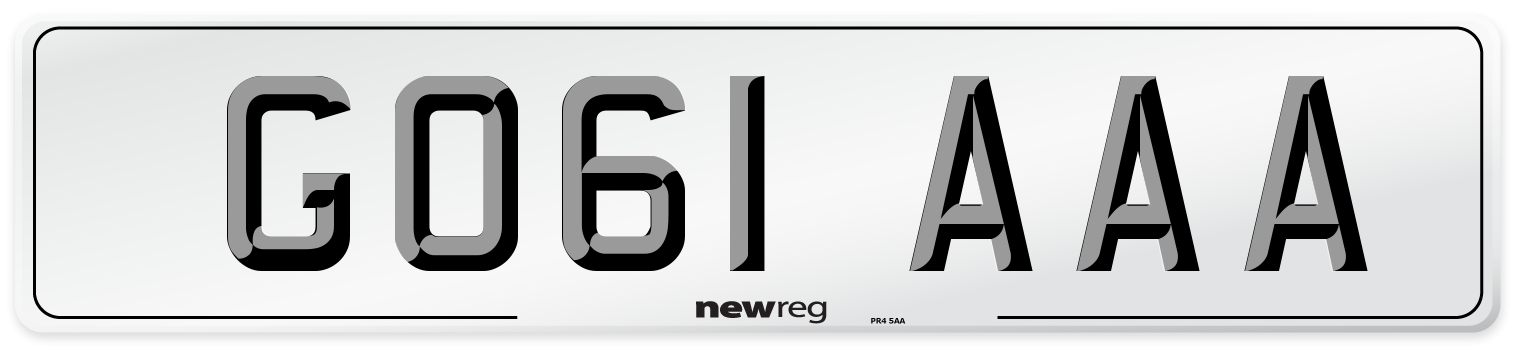 GO61 AAA Front Number Plate