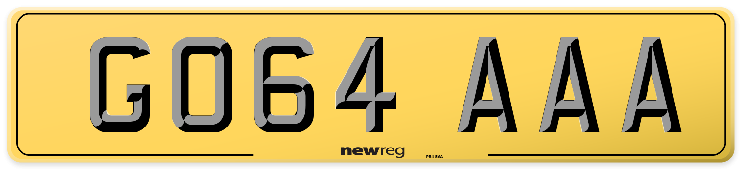 GO64 AAA Rear Number Plate