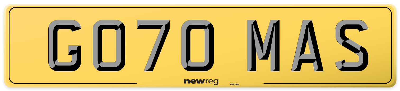 GO70 MAS Rear Number Plate