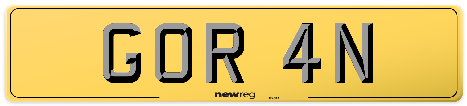 GOR 4N Rear Number Plate