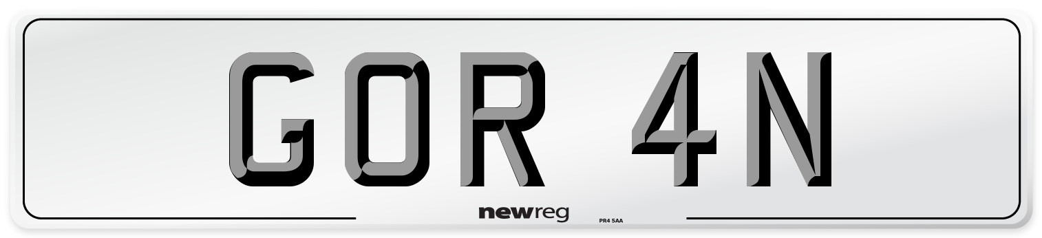 GOR 4N Front Number Plate