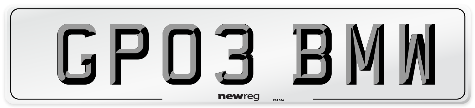 GP03 BMW Front Number Plate