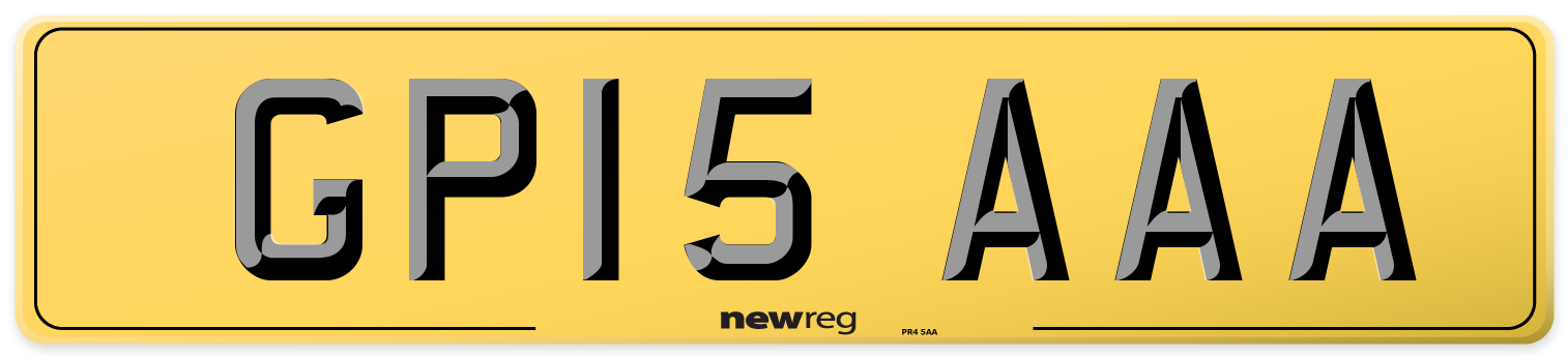 GP15 AAA Rear Number Plate