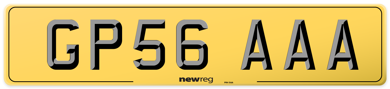 GP56 AAA Rear Number Plate