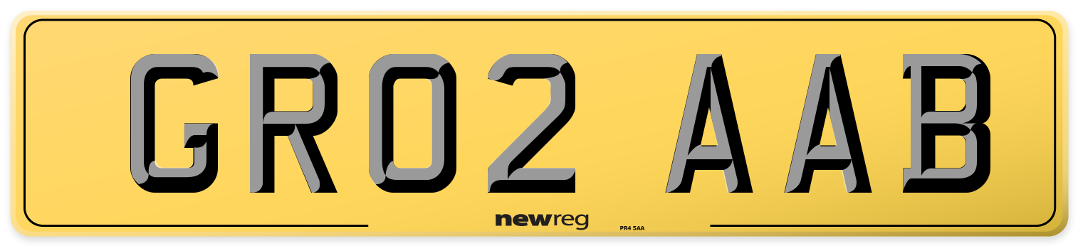 GR02 AAB Rear Number Plate