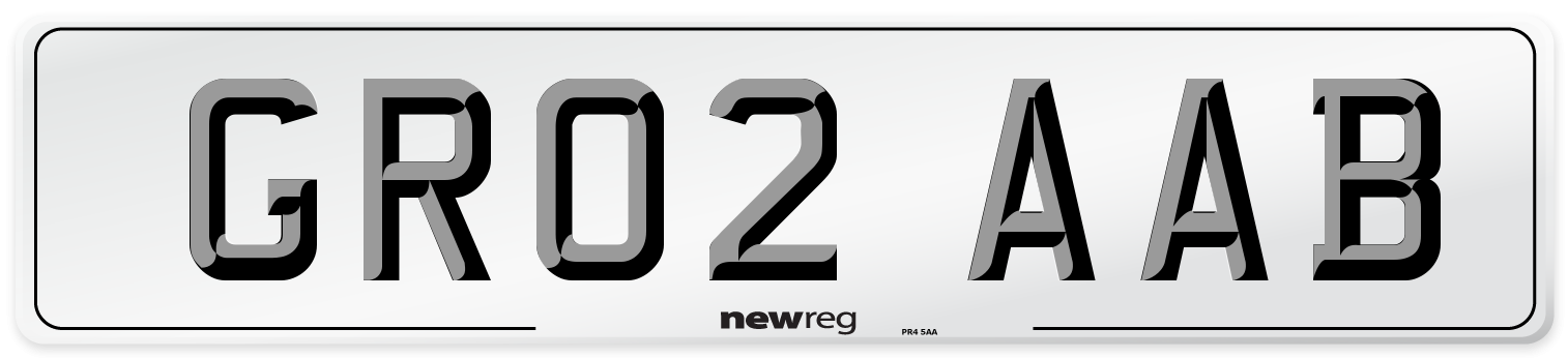 GR02 AAB Front Number Plate
