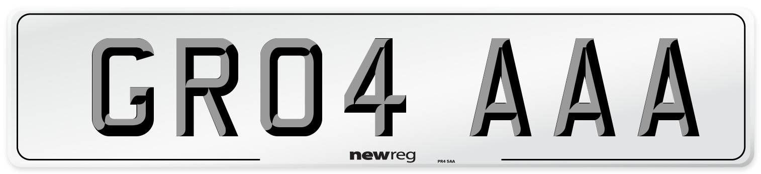 GR04 AAA Front Number Plate