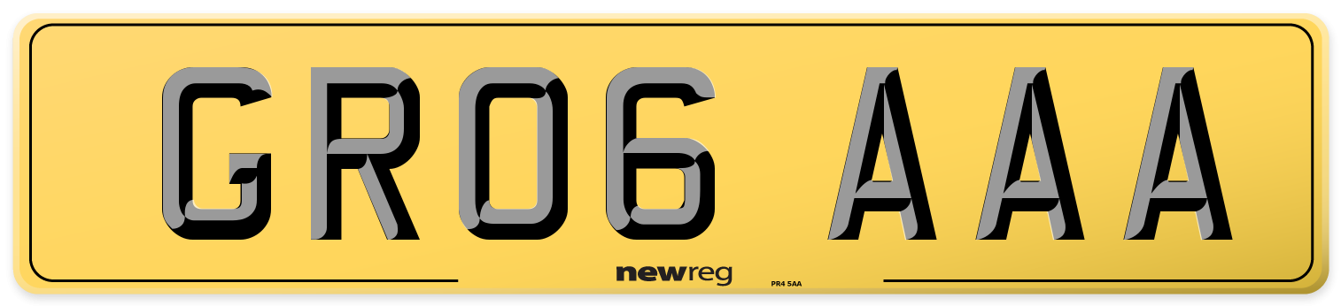 GR06 AAA Rear Number Plate