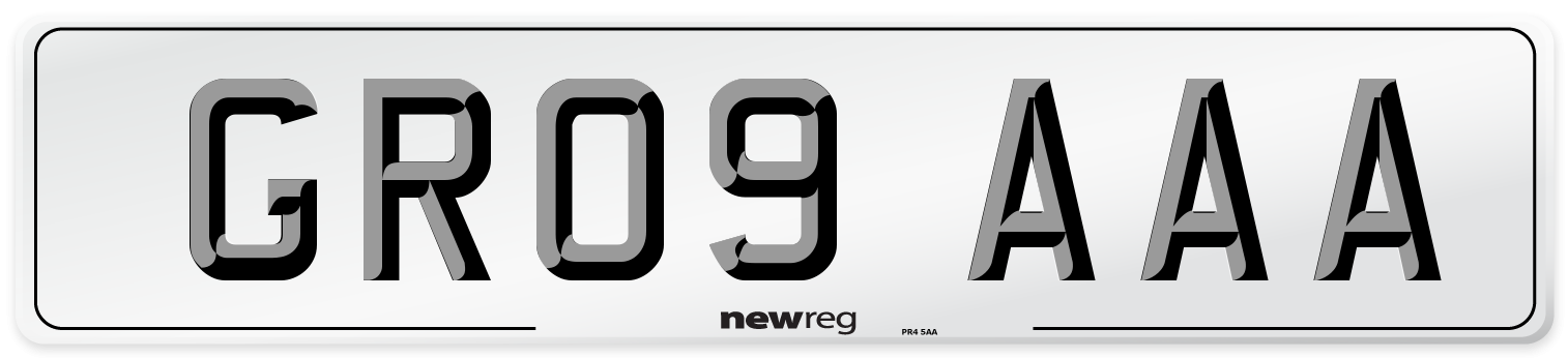 GR09 AAA Front Number Plate
