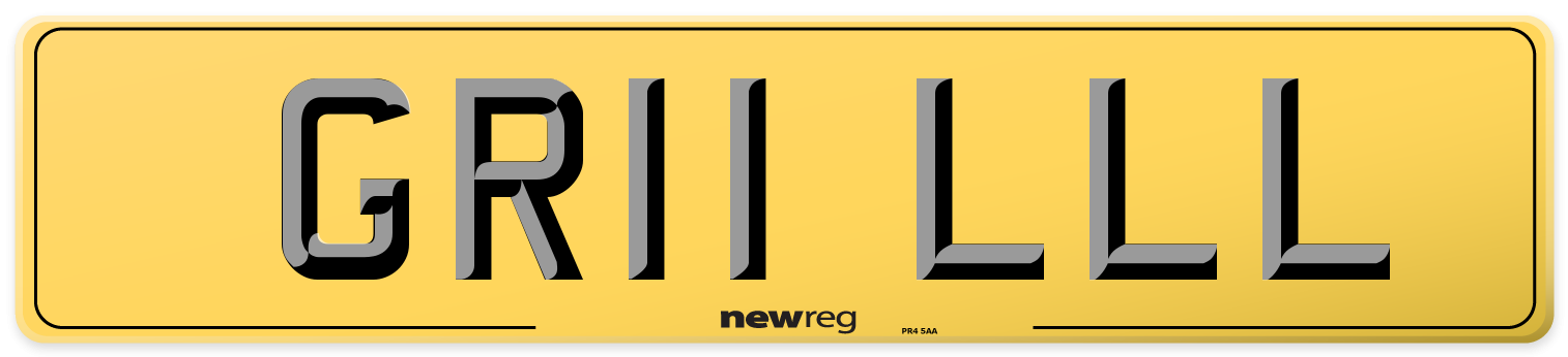 GR11 LLL Rear Number Plate