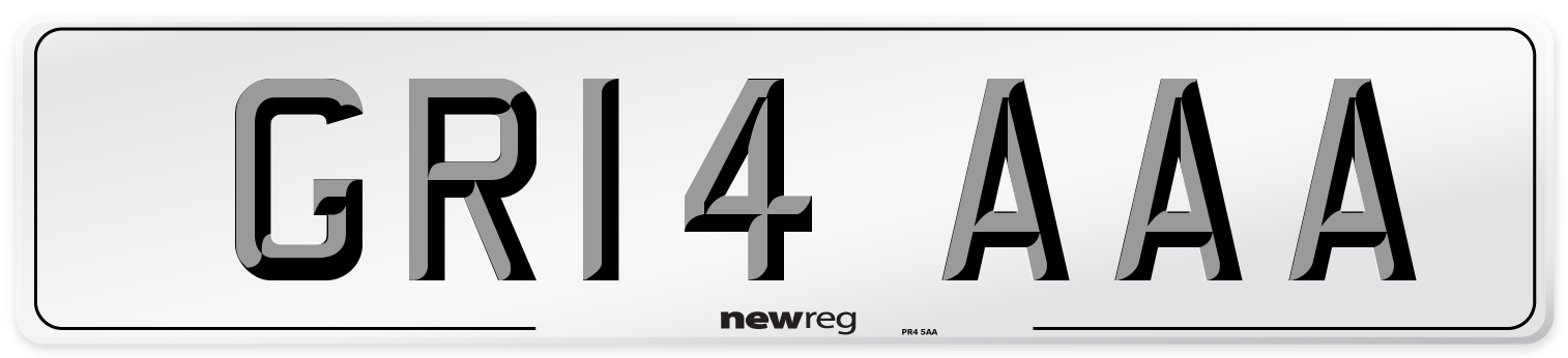 GR14 AAA Front Number Plate