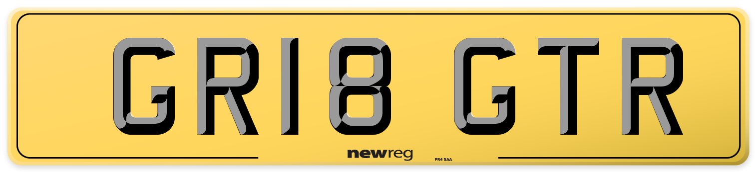 GR18 GTR Rear Number Plate