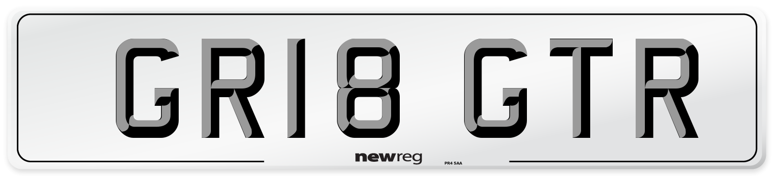 GR18 GTR Front Number Plate