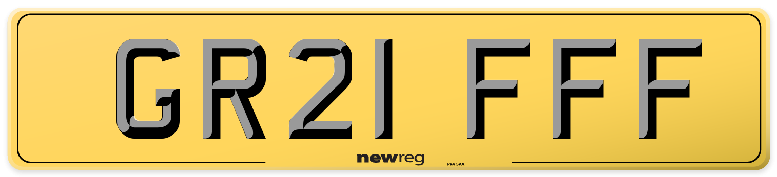 GR21 FFF Rear Number Plate
