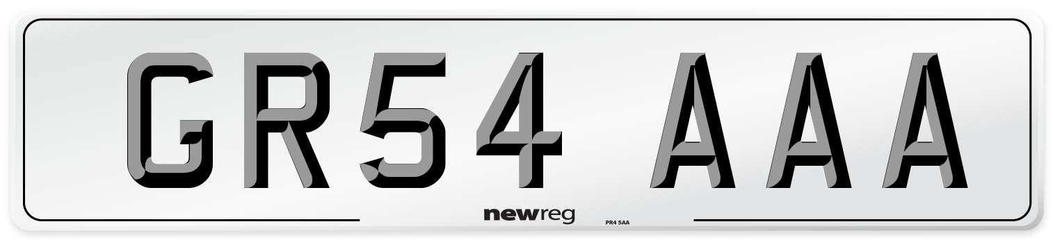 GR54 AAA Front Number Plate