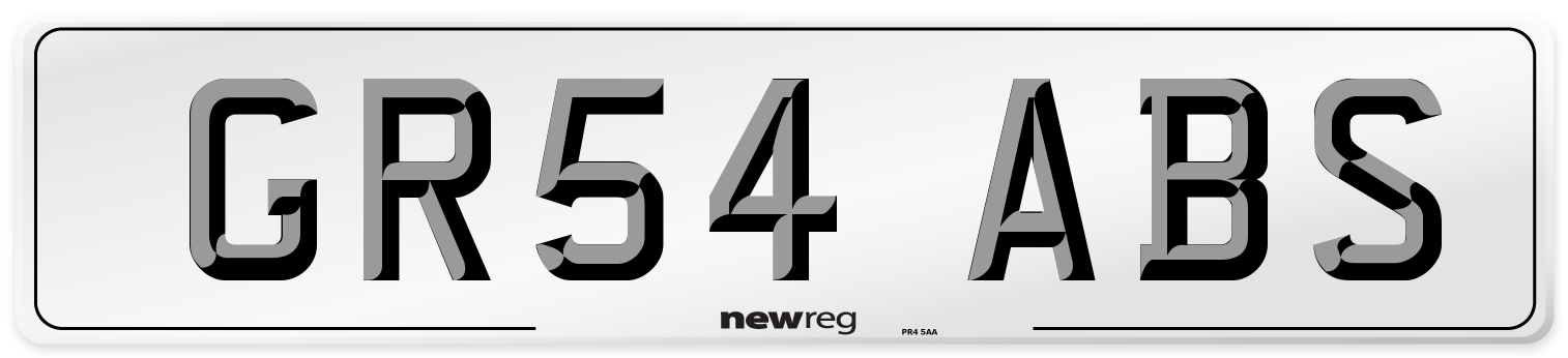 GR54 ABS Front Number Plate