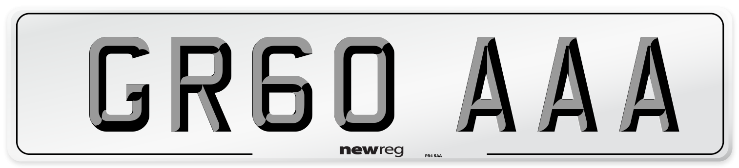 GR60 AAA Front Number Plate