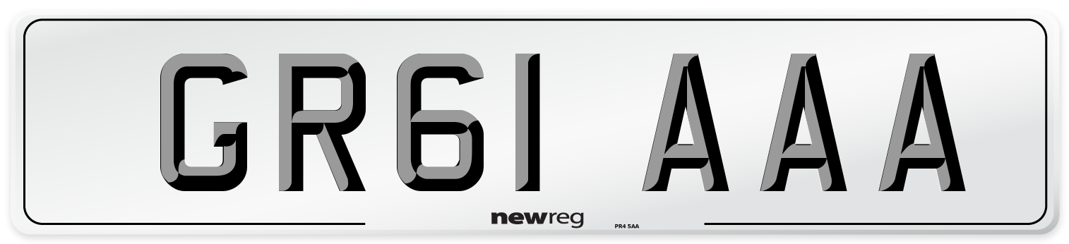 GR61 AAA Front Number Plate