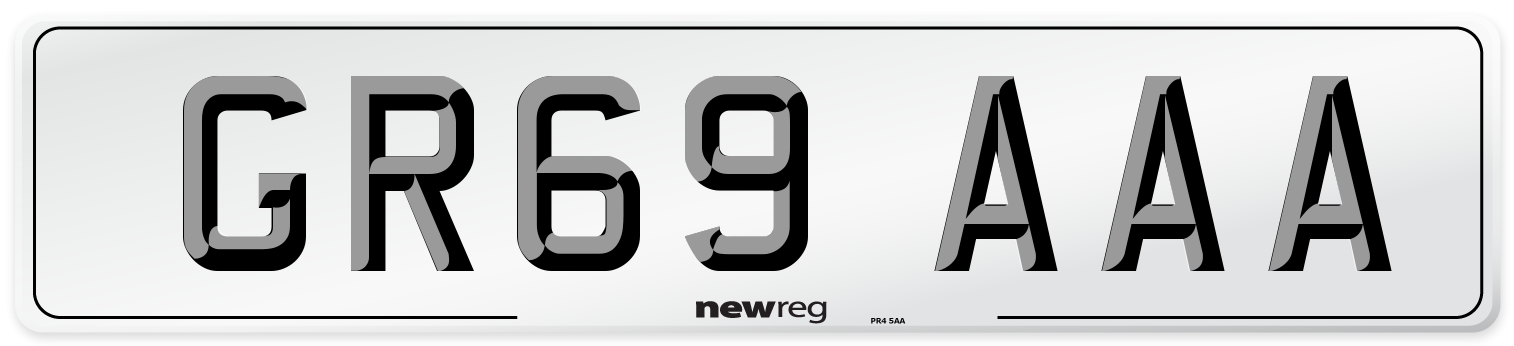 GR69 AAA Front Number Plate