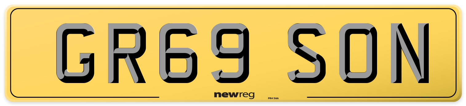 GR69 SON Rear Number Plate