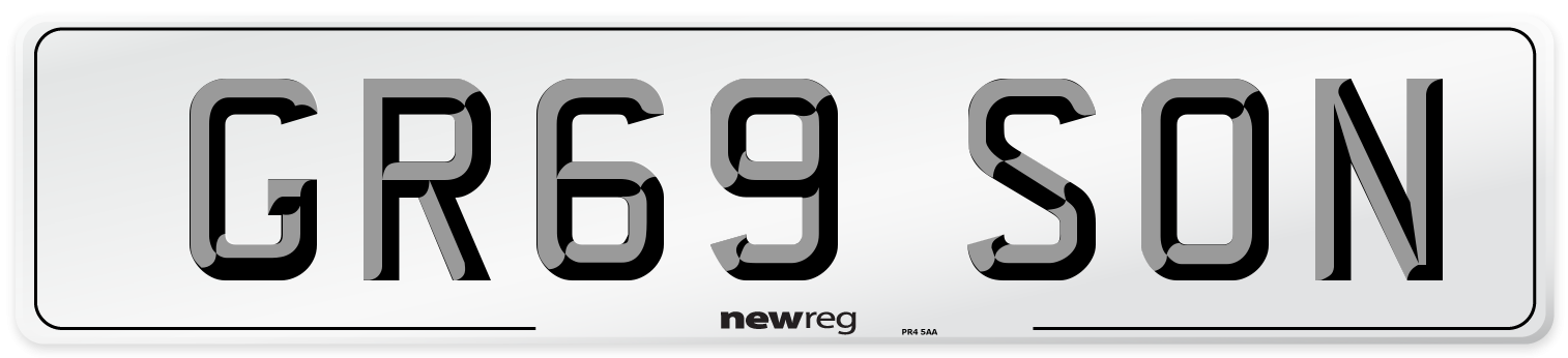 GR69 SON Front Number Plate