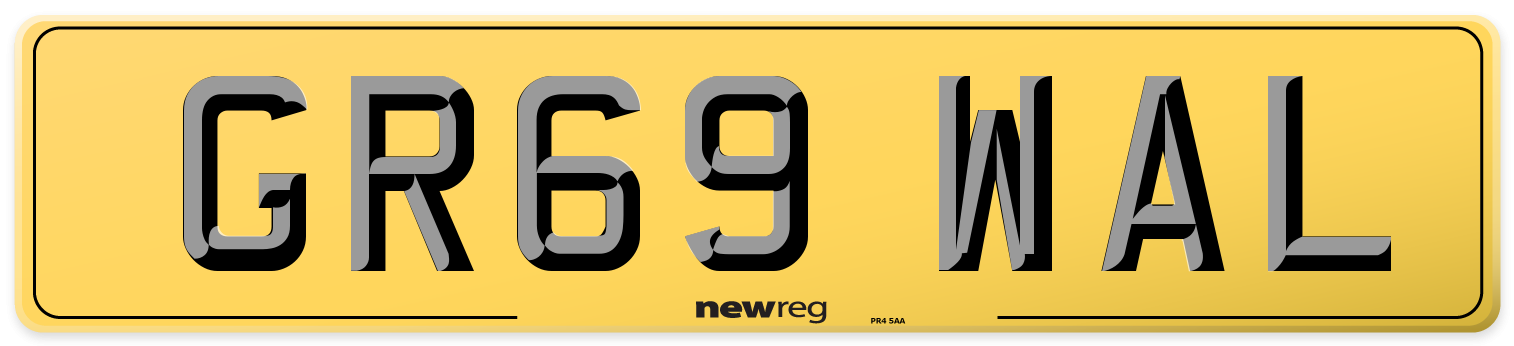 GR69 WAL Rear Number Plate