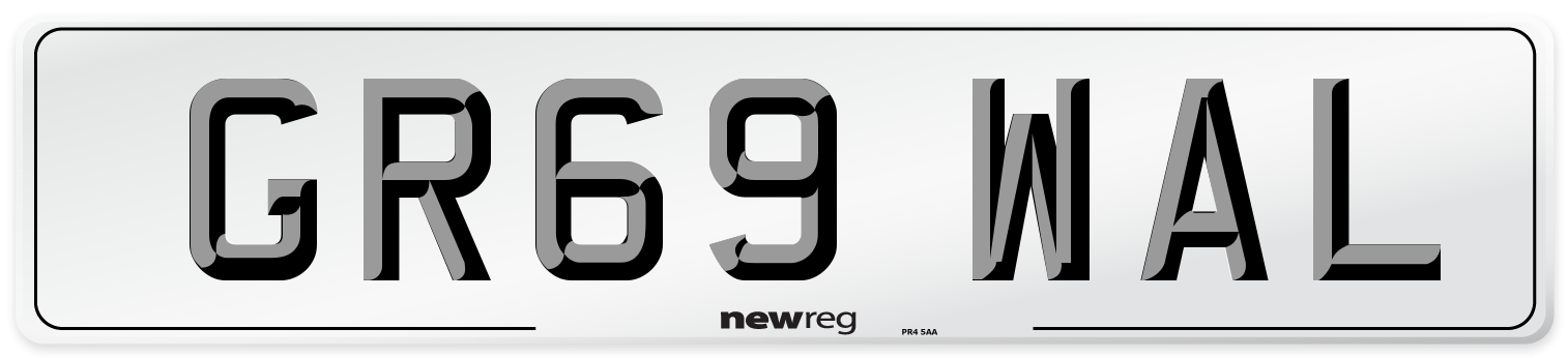GR69 WAL Front Number Plate
