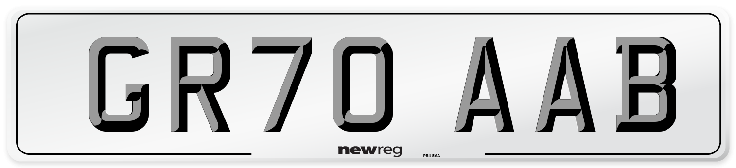 GR70 AAB Front Number Plate