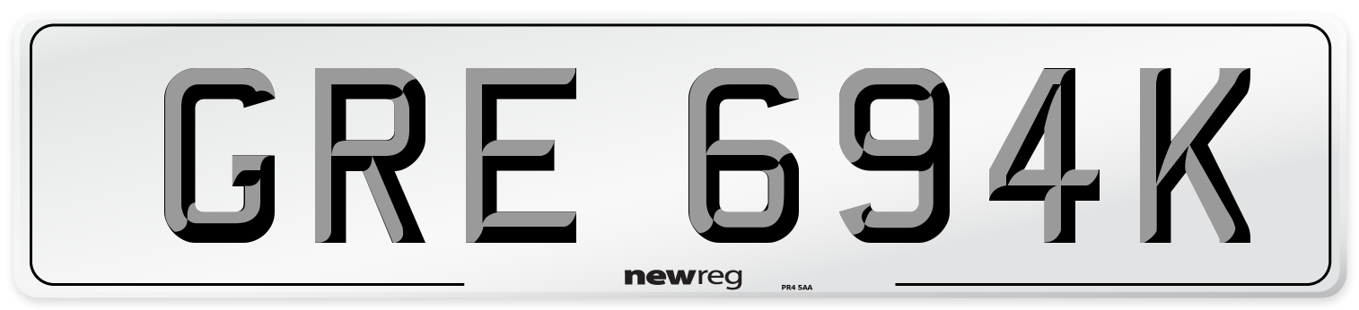 GRE 694K Front Number Plate