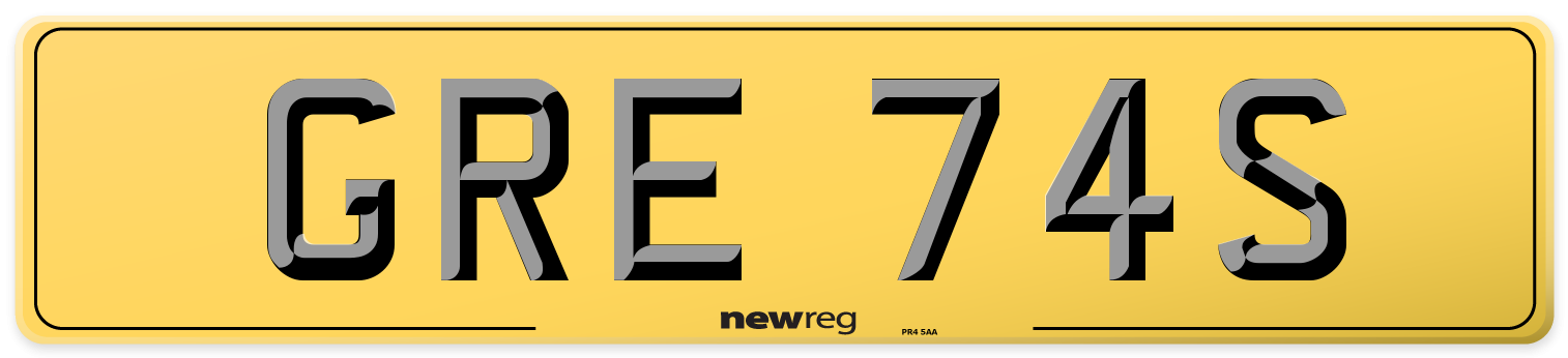GRE 74S Rear Number Plate