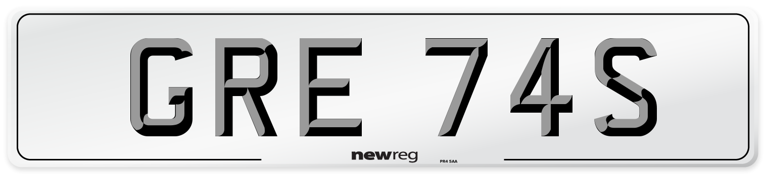 GRE 74S Front Number Plate
