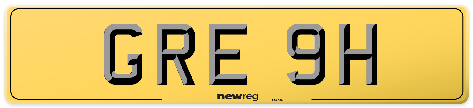 GRE 9H Rear Number Plate