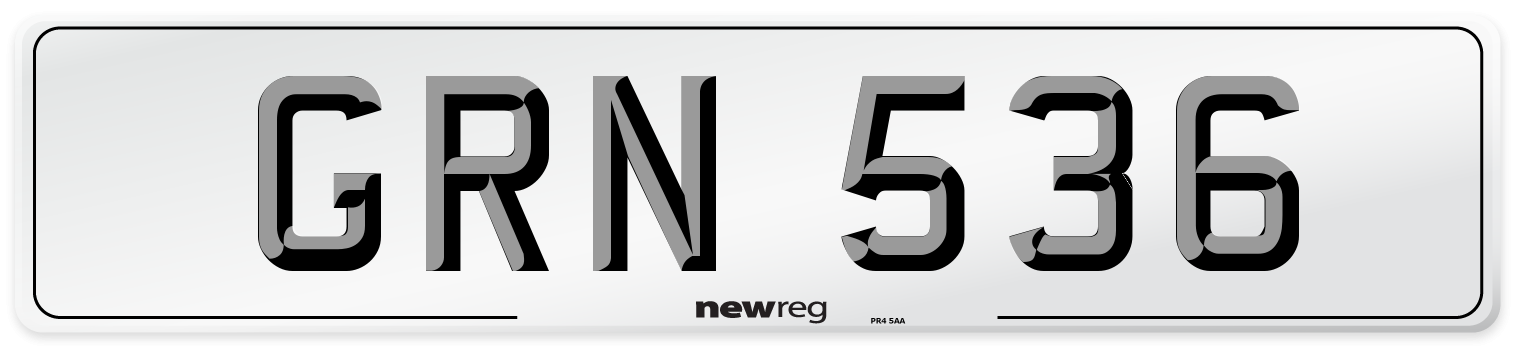 GRN 536 Front Number Plate