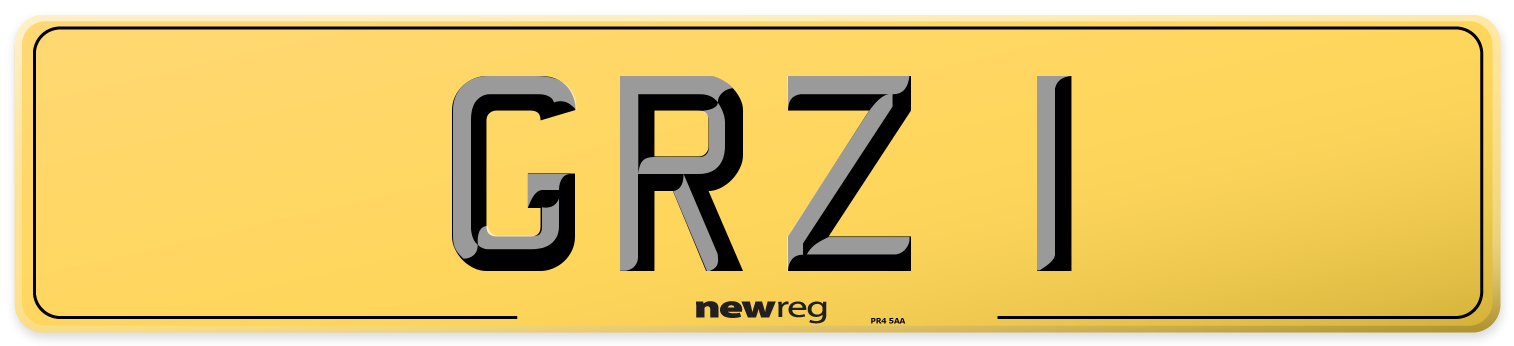GRZ 1 Rear Number Plate