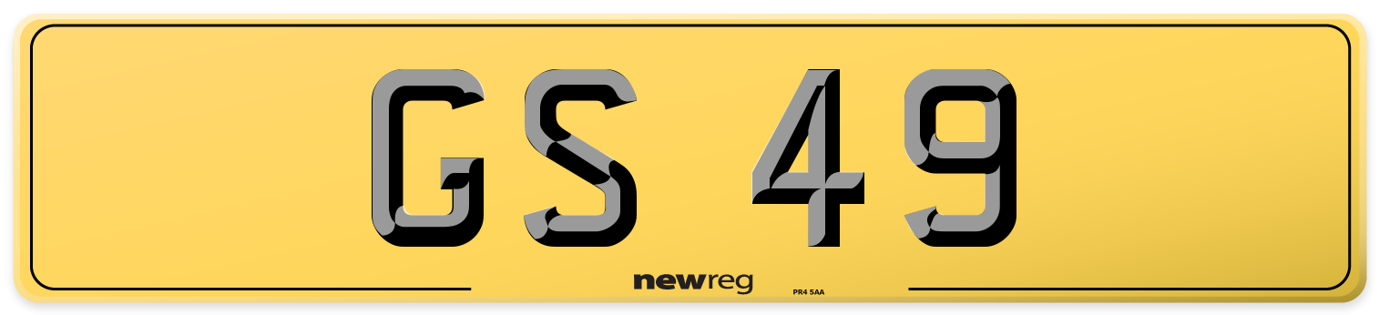 GS 49 Rear Number Plate