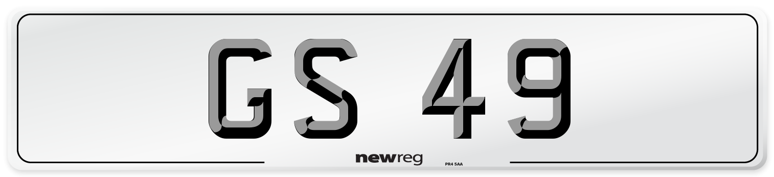GS 49 Front Number Plate