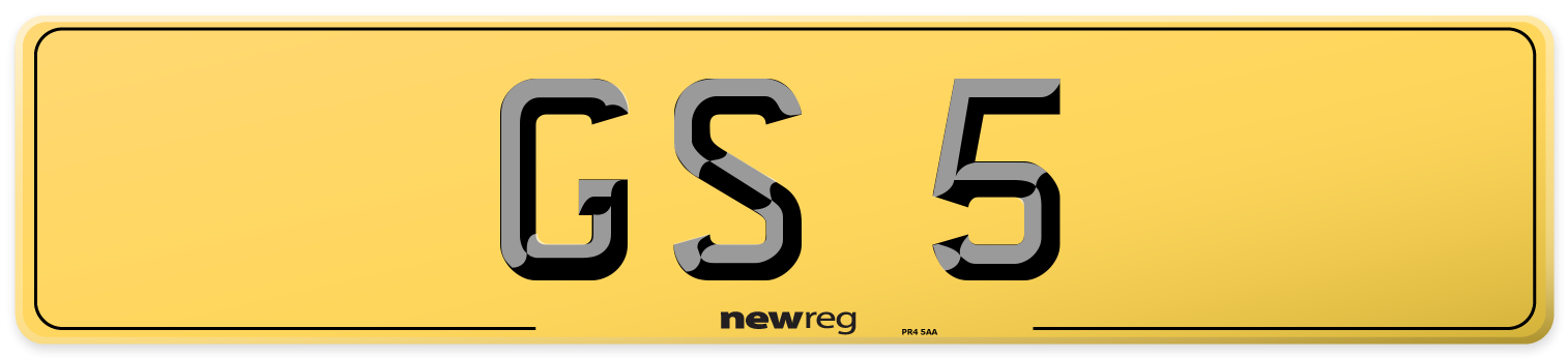 GS 5 Rear Number Plate
