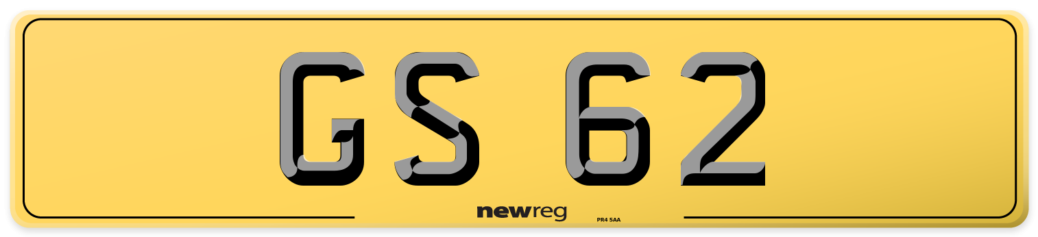 GS 62 Rear Number Plate