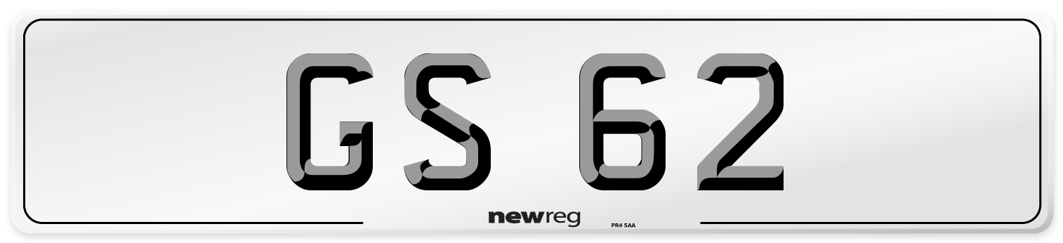 GS 62 Front Number Plate