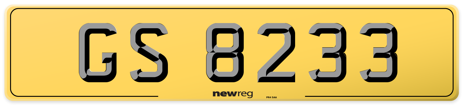 GS 8233 Rear Number Plate