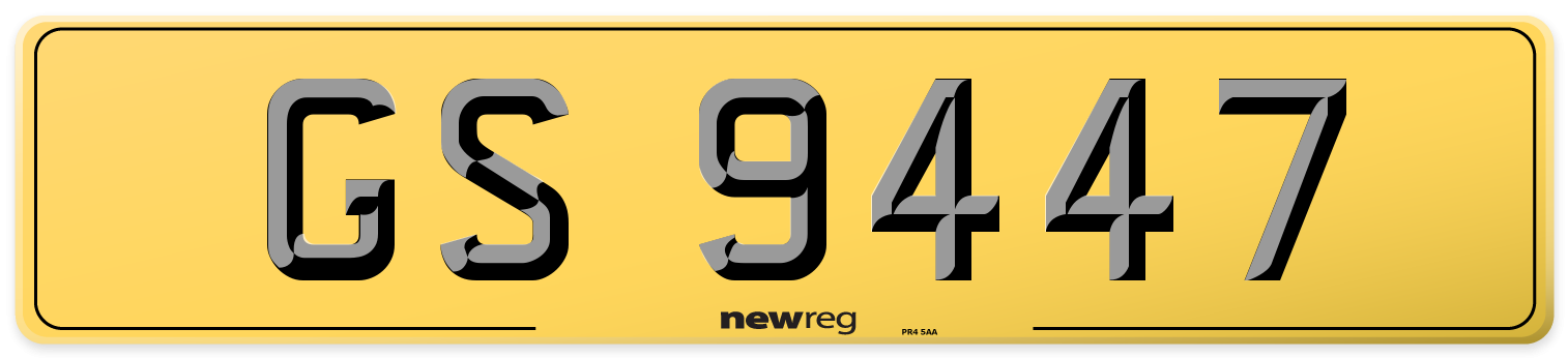 GS 9447 Rear Number Plate
