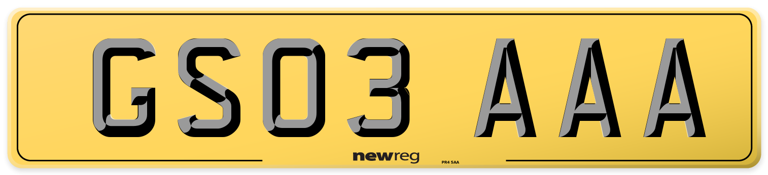 GS03 AAA Rear Number Plate