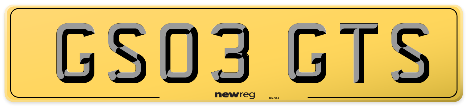 GS03 GTS Rear Number Plate